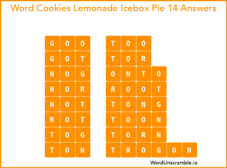 Word Cookies Lemonade Icebox Pie 14 Answers