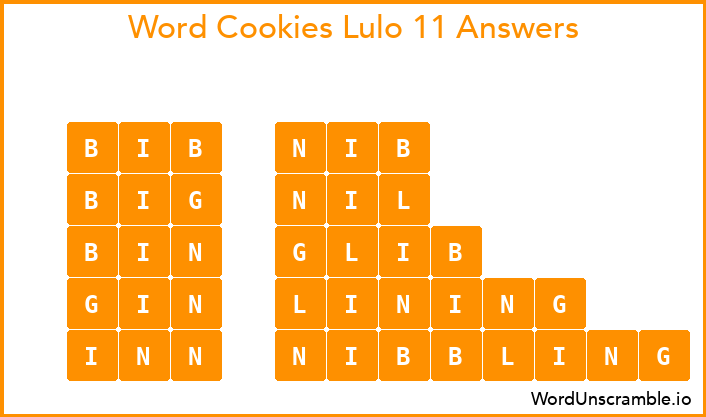 Word Cookies Lulo 11 Answers