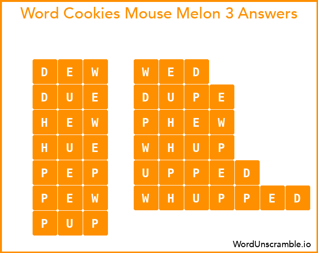 Word Cookies Mouse Melon 3 Answers