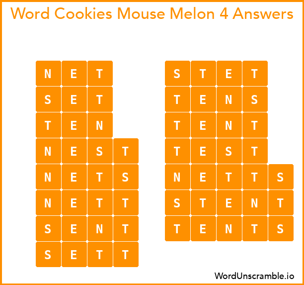 Word Cookies Mouse Melon 4 Answers
