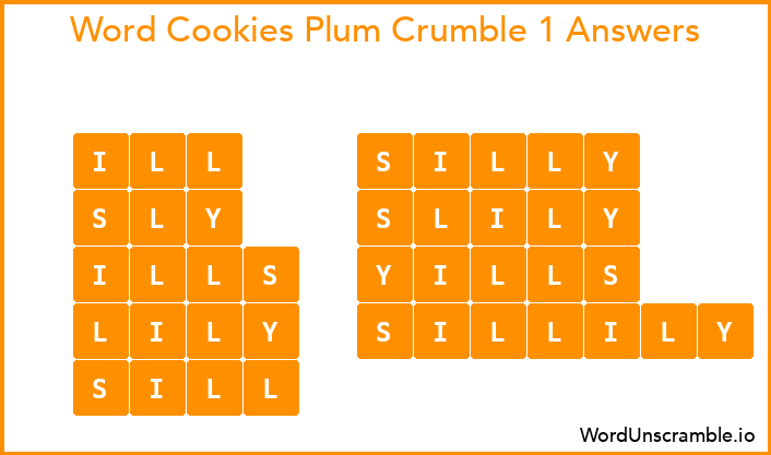 Word Cookies Plum Crumble 1 Answers