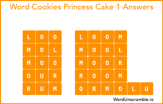 Word Cookies Princess Cake 1 Answers
