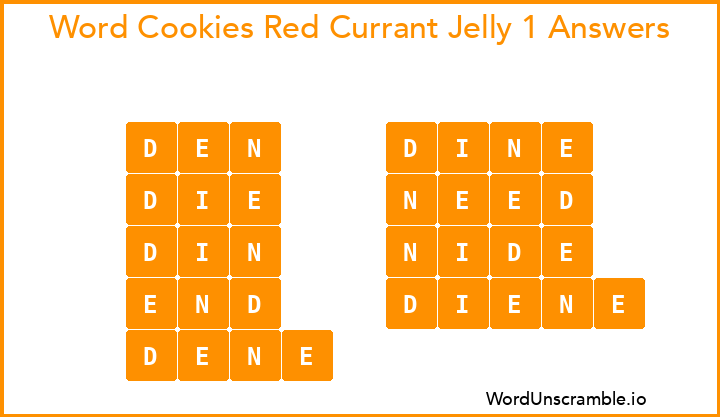 Word Cookies Red Currant Jelly 1 Answers