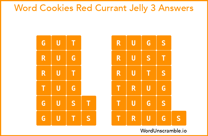 Word Cookies Red Currant Jelly 3 Answers