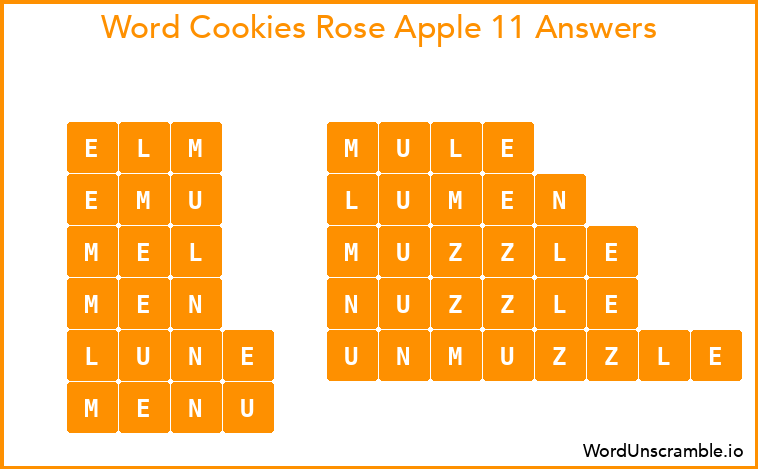 Word Cookies Rose Apple 11 Answers