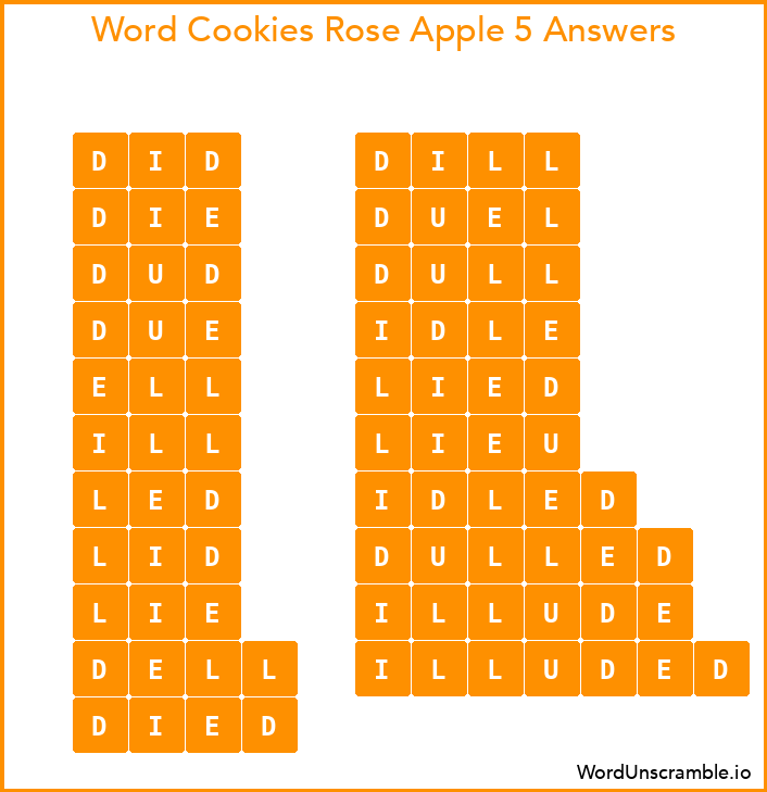 Word Cookies Rose Apple 5 Answers