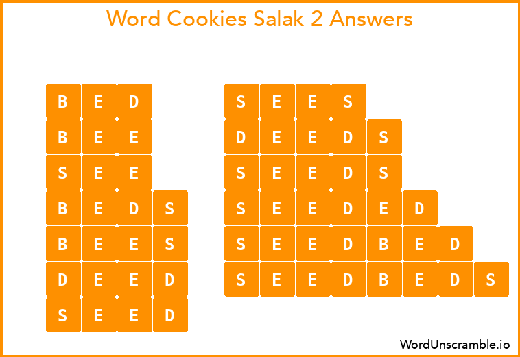 Word Cookies Salak 2 Answers