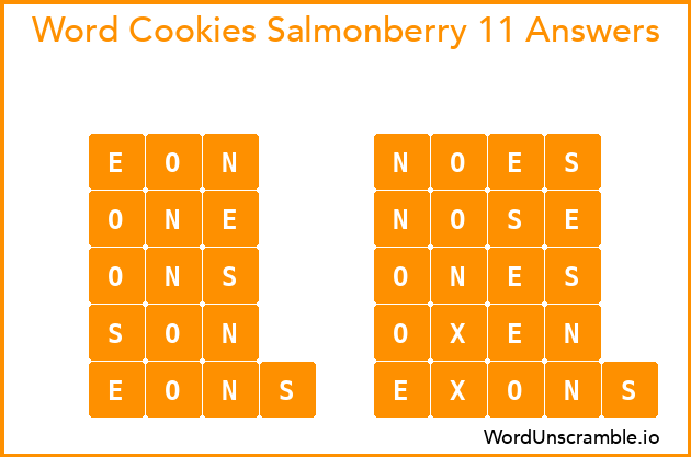 Word Cookies Salmonberry 11 Answers