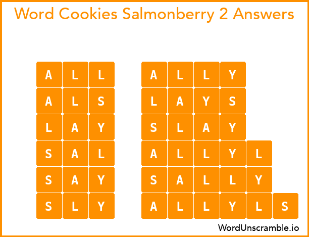 Word Cookies Salmonberry 2 Answers