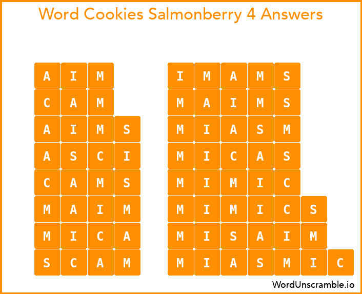 Word Cookies Salmonberry 4 Answers