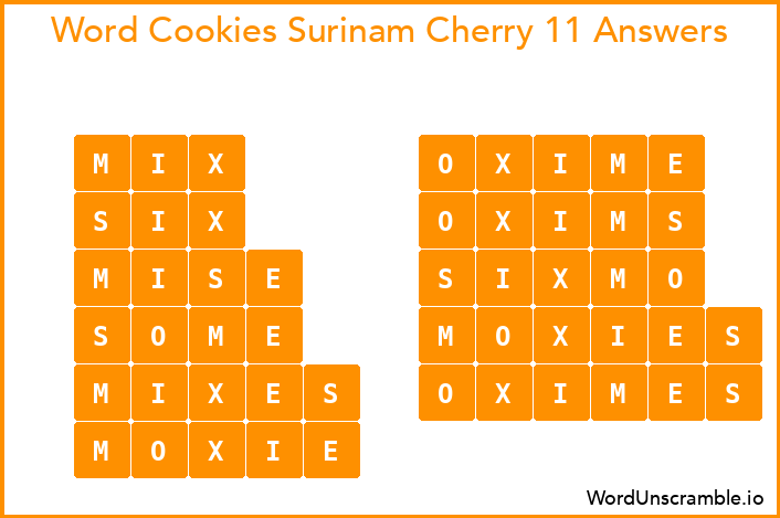 Word Cookies Surinam Cherry 11 Answers