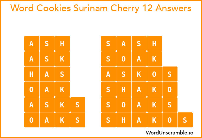 Word Cookies Surinam Cherry 12 Answers