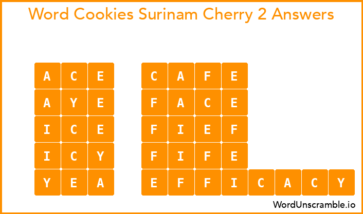Word Cookies Surinam Cherry 2 Answers