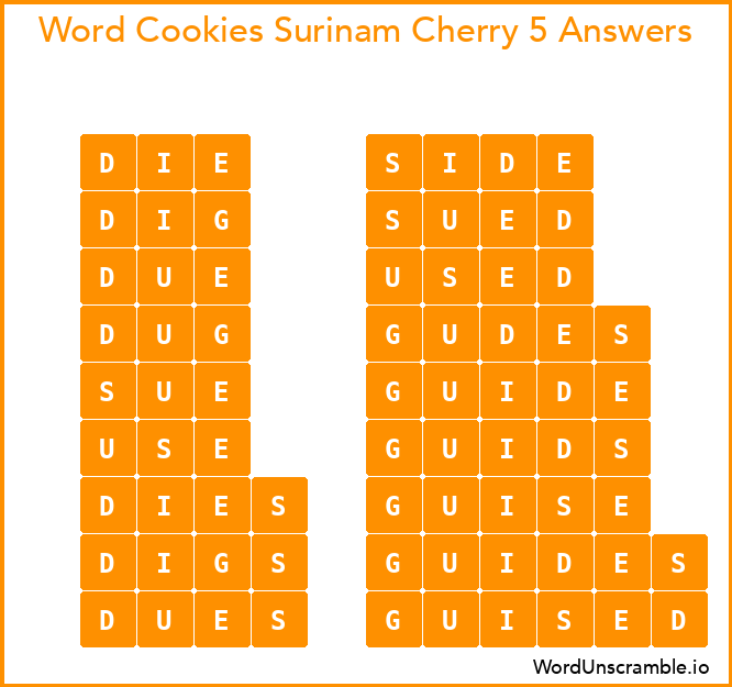 Word Cookies Surinam Cherry 5 Answers