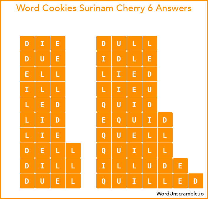 Word Cookies Surinam Cherry 6 Answers