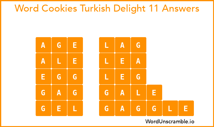 Word Cookies Turkish Delight 11 Answers