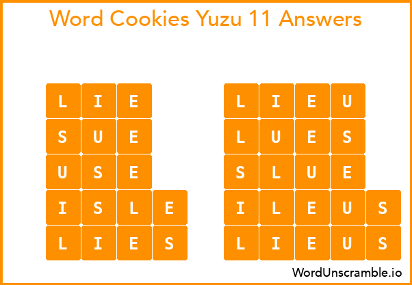 Word Cookies Yuzu 11 Answers