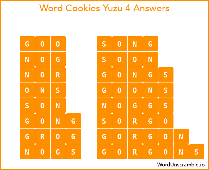 Word Cookies Yuzu 4 Answers