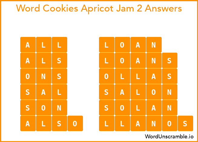 Word Cookies Apricot Jam 2 Answers