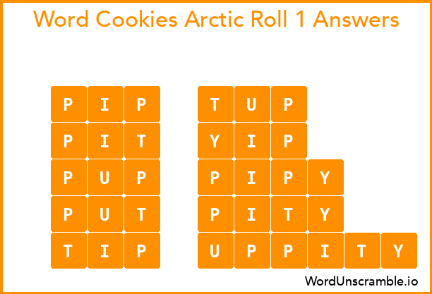 Word Cookies Arctic Roll 1 Answers
