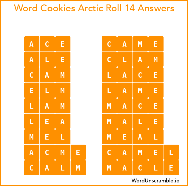 Word Cookies Arctic Roll 14 Answers