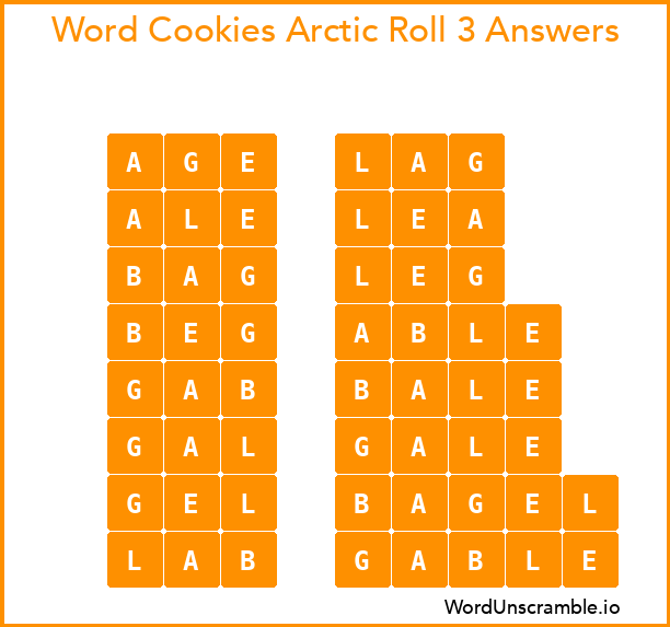 Word Cookies Arctic Roll 3 Answers
