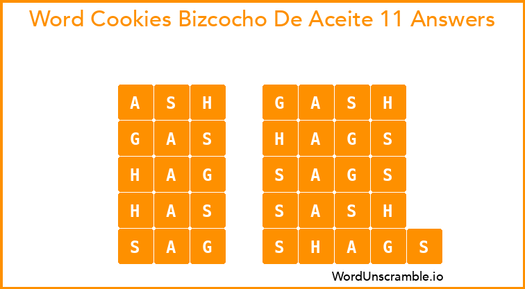 Word Cookies Bizcocho De Aceite 11 Answers