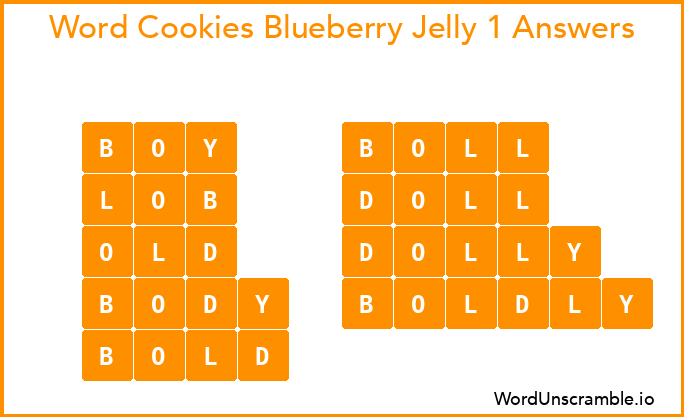 Word Cookies Blueberry Jelly 1 Answers