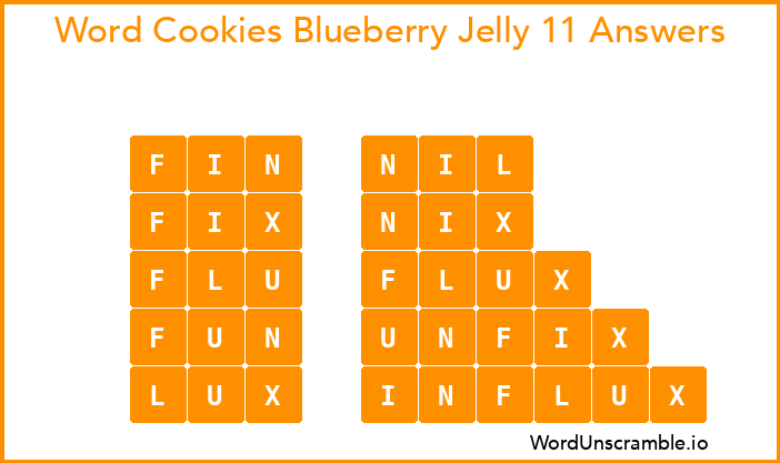 Word Cookies Blueberry Jelly 11 Answers