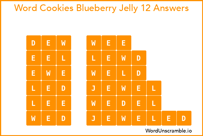Word Cookies Blueberry Jelly 12 Answers