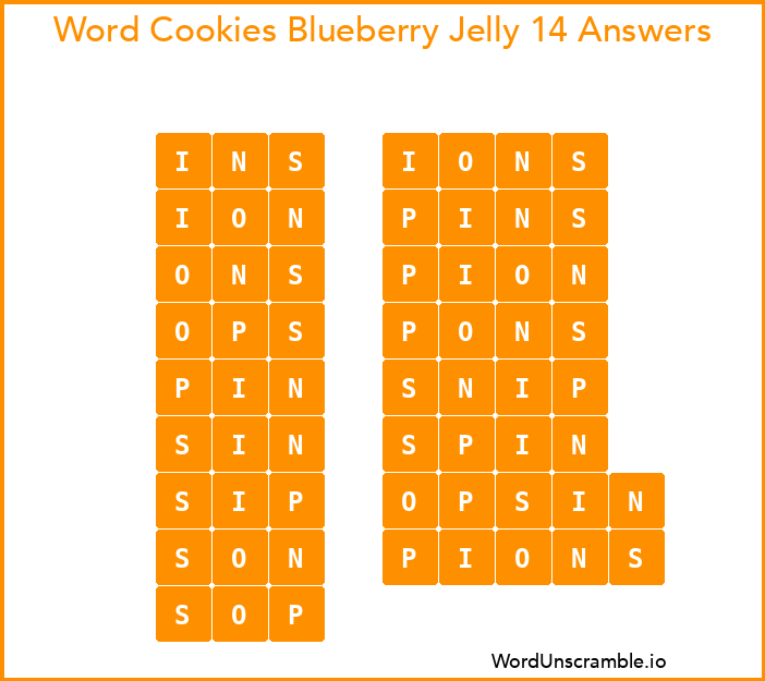 Word Cookies Blueberry Jelly 14 Answers
