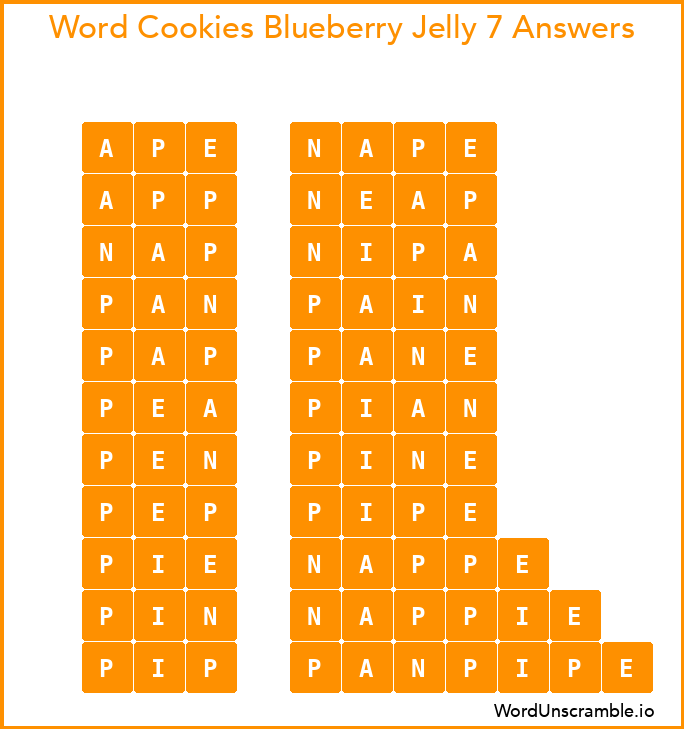 Word Cookies Blueberry Jelly 7 Answers