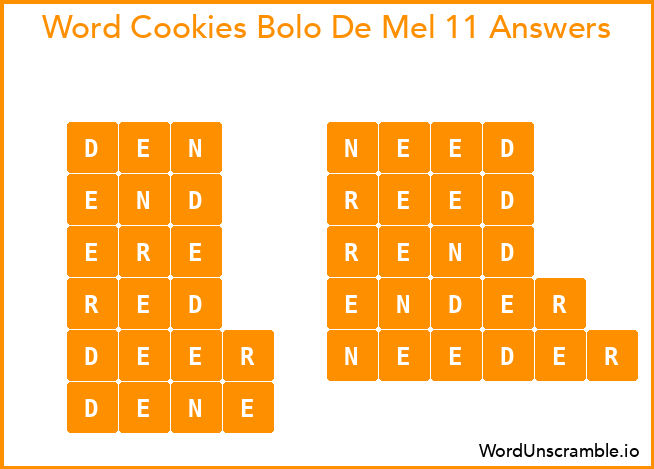 Word Cookies Bolo De Mel 11 Answers