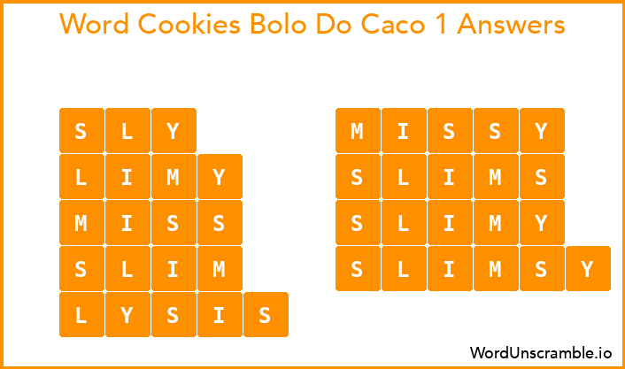 Word Cookies Bolo Do Caco 1 Answers