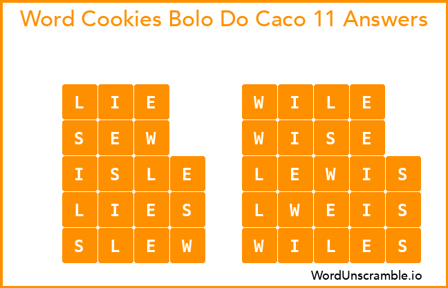 Word Cookies Bolo Do Caco 11 Answers