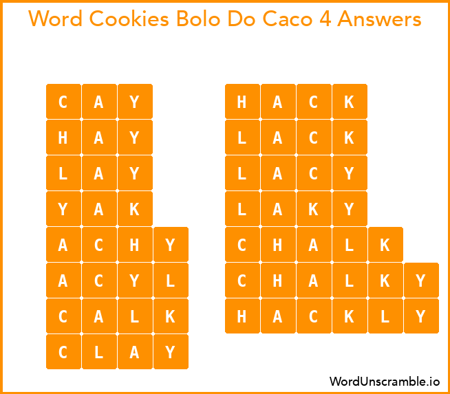 Word Cookies Bolo Do Caco 4 Answers