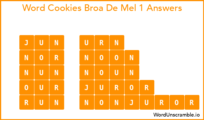 Word Cookies Broa De Mel 1 Answers