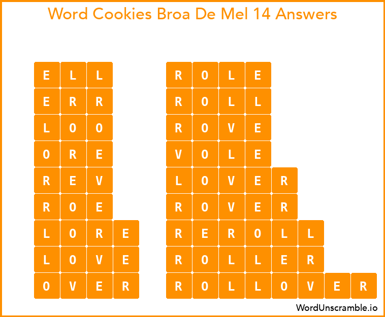 Word Cookies Broa De Mel 14 Answers