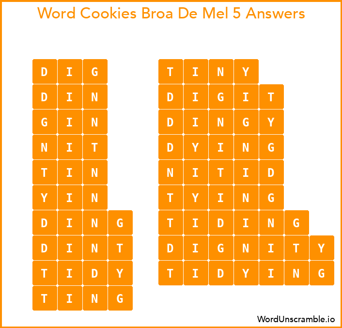 Word Cookies Broa De Mel 5 Answers