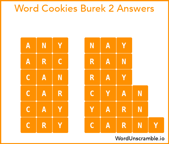 Word Cookies Burek 2 Answers