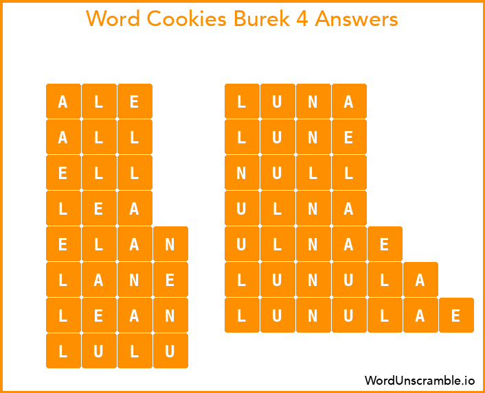 Word Cookies Burek 4 Answers