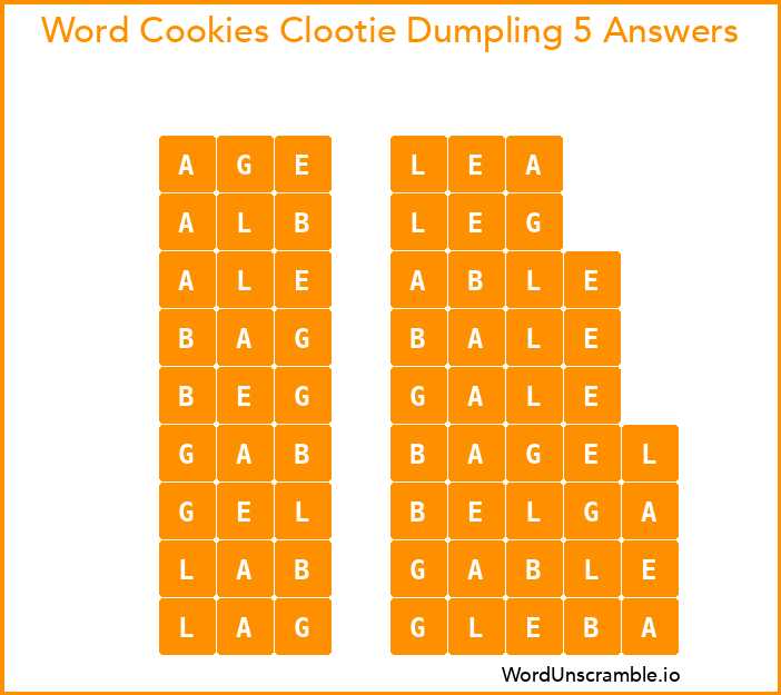 Word Cookies Clootie Dumpling 5 Answers