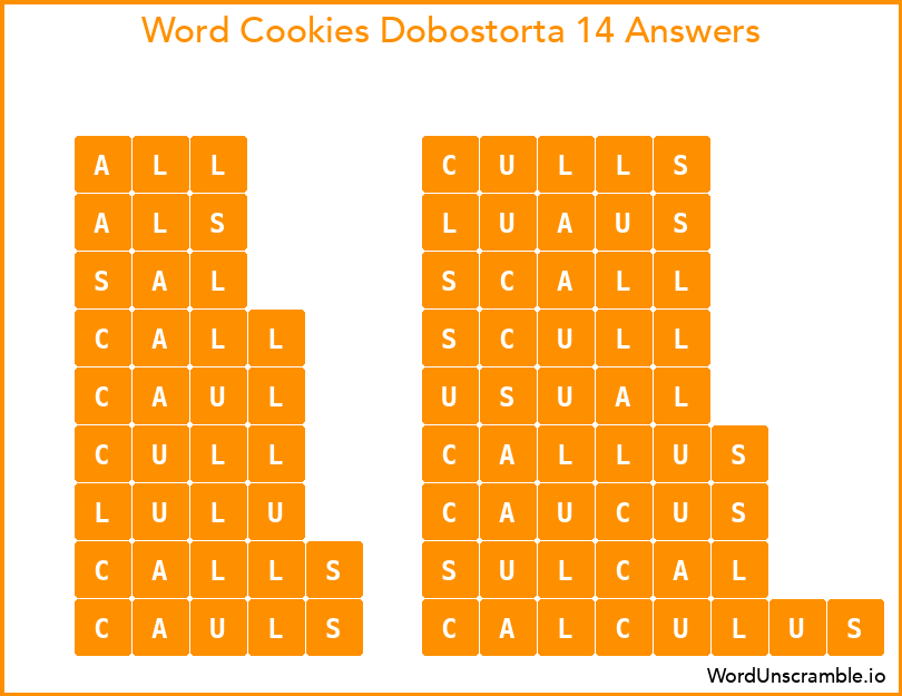 Word Cookies Dobostorta 14 Answers