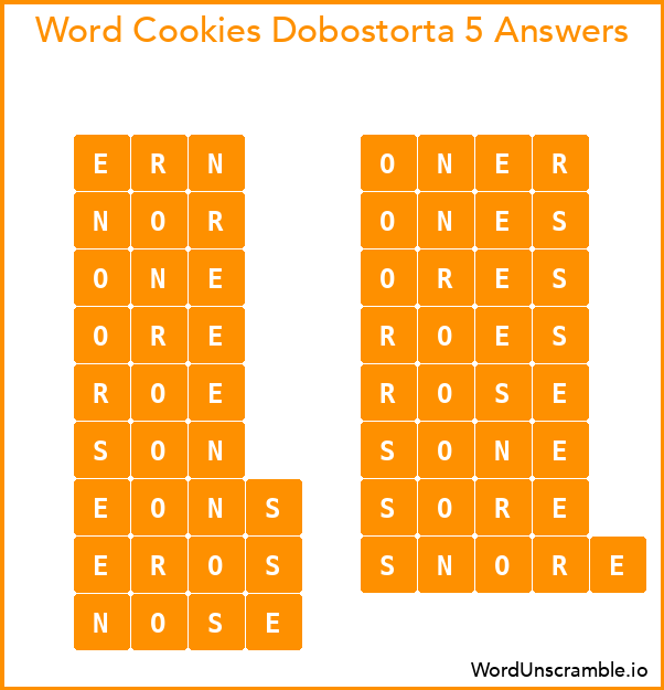 Word Cookies Dobostorta 5 Answers
