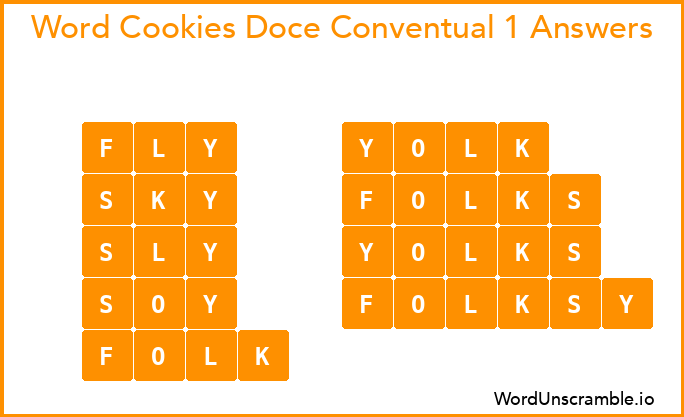 Word Cookies Doce Conventual 1 Answers