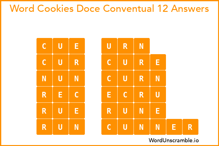 Word Cookies Doce Conventual 12 Answers