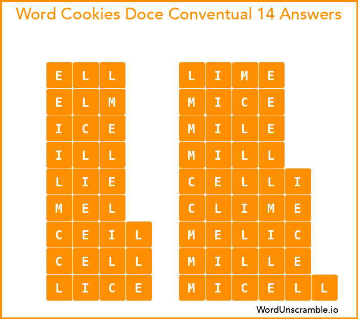 Word Cookies Doce Conventual 14 Answers