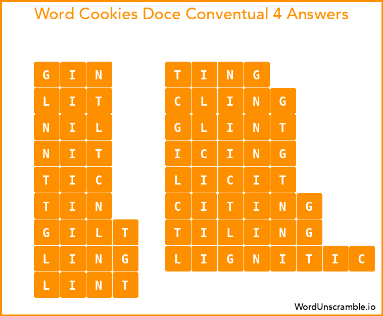 Word Cookies Doce Conventual 4 Answers