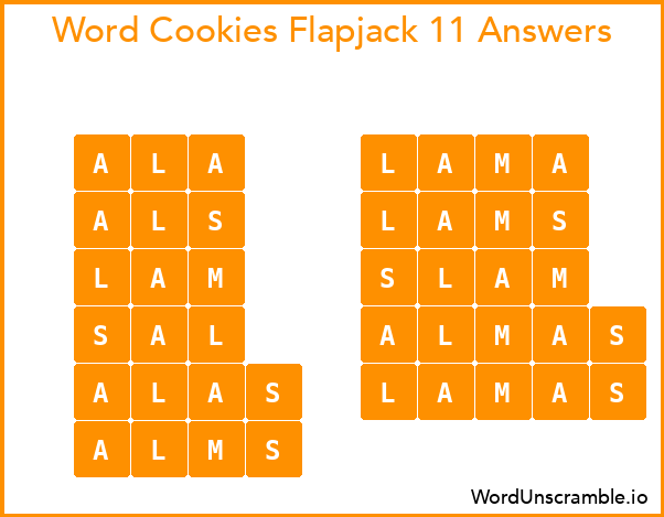 Word Cookies Flapjack 11 Answers
