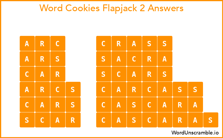 Word Cookies Flapjack 2 Answers